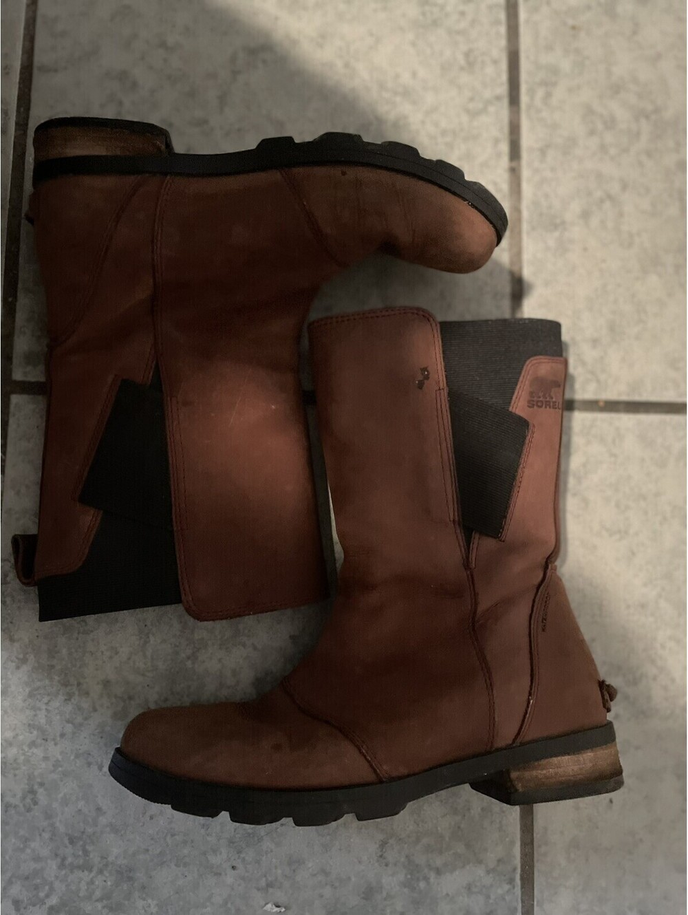 SOREL Women's Emelie Tall NL2679-628 Nubuck Leather Riding Boots Size US 8